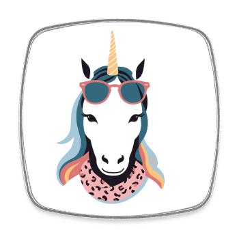Einhorn Mama Einhörner Liebende Lustige Stylische - Viereckiger Kühlschrankmagnet - Weiß - Vorne