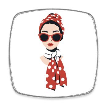 Iconic Woman Stylish Mom Funny Mom - Square fridge magnet - white - Front