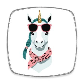 Einhorn Mama Lustige Einhörner Liebende Mutter - Viereckiger Kühlschrankmagnet - Weiß - Vorne