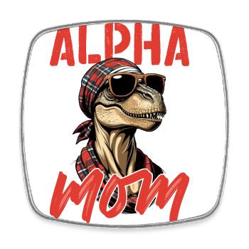 Maman alpha Drôle Dinosaure Iconique Maman - Magnet carré - blanc - Devant