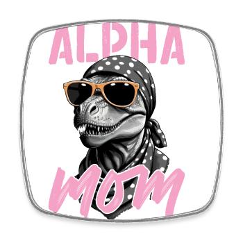 Alpha Mom Drôle Dinosaure Maman Style Dinosaure - Magnet carré - blanc - Devant