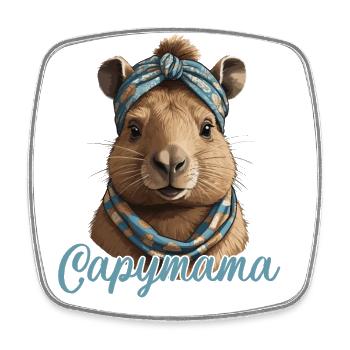 Capymama drôle Capybara conception de fête des mères - Magnet carré - blanc - Devant