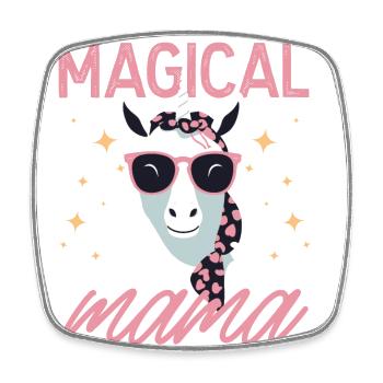 Magical Mama Einhorn Liebe Stylisch Lustig - Viereckiger Kühlschrankmagnet - Weiß - Vorne