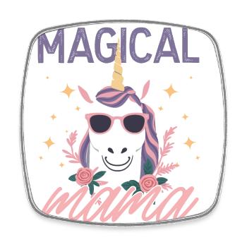 Magical Mama Einhorn Liebe Stylisch Lustig - Viereckiger Kühlschrankmagnet - Weiß - Vorne