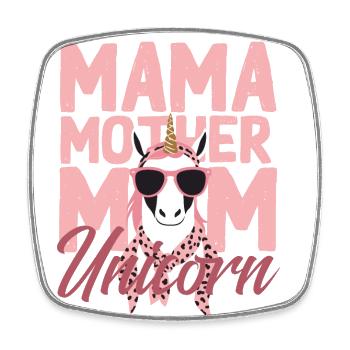 Licorne Maman Drôle Élégant Femme Design - Magnet carré - blanc - Devant