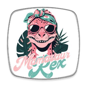 Mamasaur Rex Funny Dinosaur Mother Style - Square fridge magnet - white - Front