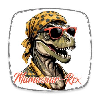 Mamasaur Rex Funny Dinosaur Mother Design - Square fridge magnet - white - Front