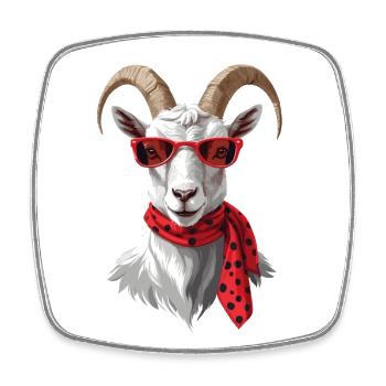 Funny Mom Goat Perfect for Mother's Day - Square fridge magnet - white - Front