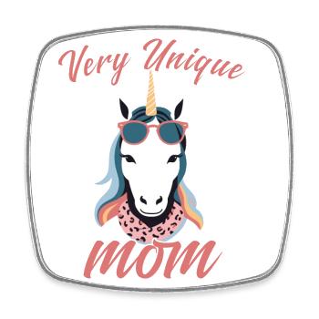 Licorne maman licornes aimant très Unique - Magnet carré - blanc - Devant