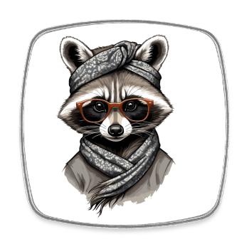 Mama Raccoon Raccoon Amoureux du raton laveur - Magnet carré - blanc - Devant