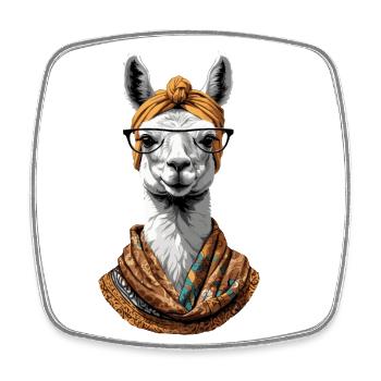 Lama Liebende Mama Lustiges Design Muttertag - Viereckiger Kühlschrankmagnet - Weiß - Vorne