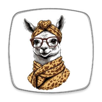 Lustiges Lama Alpaca Mutter Design Liebende - Viereckiger Kühlschrankmagnet - Weiß - Vorne