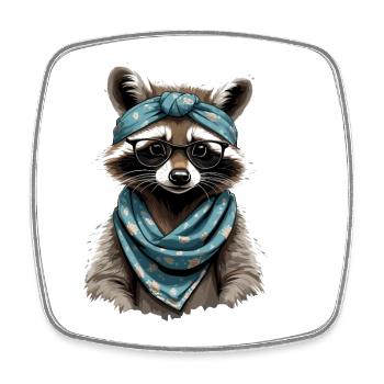 Mama Raccoon Raccoon Amoureux du raton laveur - Magnet carré - blanc - Devant