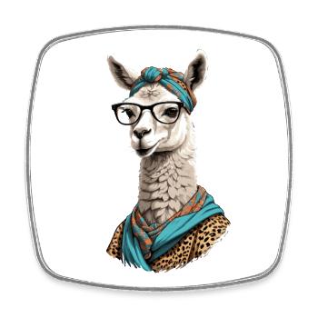 Lustiges Lama Alpaca Design für Muttertag - Viereckiger Kühlschrankmagnet - Weiß - Vorne