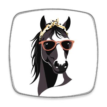 Mom Horse Horse Lover Mother Horse Girl - Square fridge magnet - white - Front