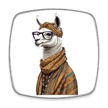 Lama aimant maman drôle maman Design - Magnet carré - blanc - Devant