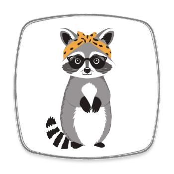 Mama Raccoon Raccoon Amoureux du raton laveur - Magnet carré - blanc - Devant