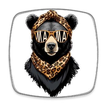 Funny Mom Bear Mother Bear Bear Lover - Square fridge magnet - white - Front