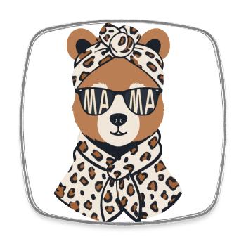 Funny Mom Bear Mother Bear Bear Lover - Square fridge magnet - white - Front