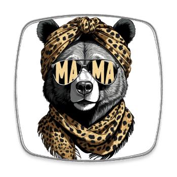 Funny Mom Bear Mother Bear Mother's Day - Square fridge magnet - white - Front