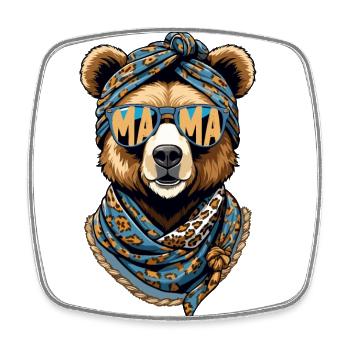 drôle maman ours mère ours amant des ours - Magnet carré - blanc - Devant