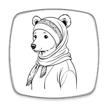 Drôle Maman Ours Mère Ours Ours Amoureux de l’Ours - Magnet carré - blanc - Devant