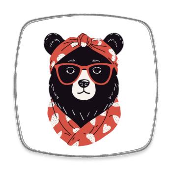 Funny Mama Bear Mother Bear Bear Lover - Square fridge magnet - white - Front