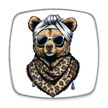 Funny Mama Bear Mother Bear Bear Lover - Square fridge magnet - white - Front