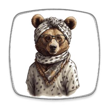 Funny Mama Bear Mother Bear Bear Lover - Square fridge magnet - white - Front