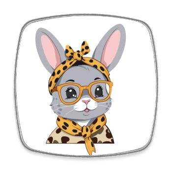Maman Lapin Mignon Lapin Mère Mignon Lapin de Pâques - Magnet carré - blanc - Devant