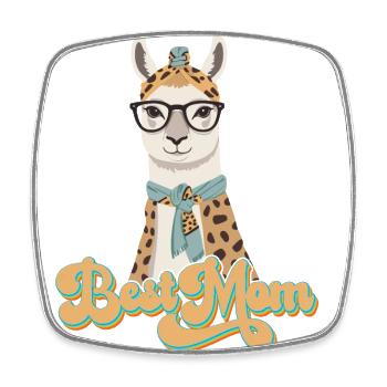 Lama aimant maman drôle maman Design - Magnet carré - blanc - Devant