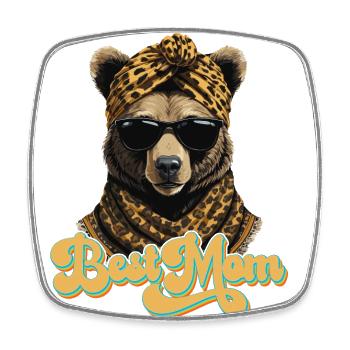 Funny Mom Bear Mother Bear Bear Lover - Square fridge magnet - white - Front