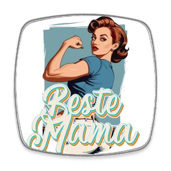 Meilleur design de maman pour la fête des mères - Magnet carré - blanc - Devant