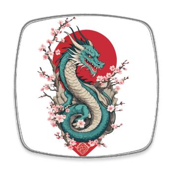 Dragon Anime Fan Japanese Dragon Vintage Style - Square fridge magnet - white - Front