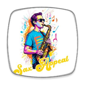 Saxophone Drôle Design Jazz Amateur de musique - Magnet carré - blanc - Devant