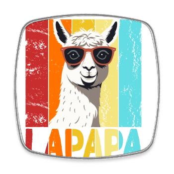 Lapapa Drôle Lama Papa Style Parfait - Magnet carré - blanc - Devant