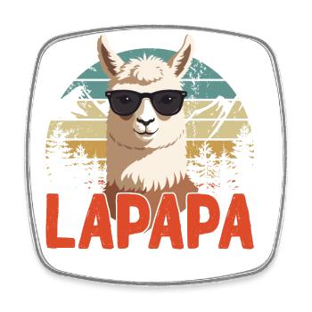 Lapapa Drôle Lama Papa Style Parfait - Magnet carré - blanc - Devant