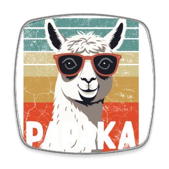 Papaka Drôle Dad Alpaga Style Parfait - Magnet carré - blanc - Devant