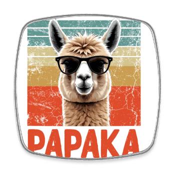 Papaka Drôle Dad Alpaga Style Parfait - Magnet carré - blanc - Devant