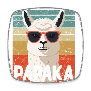 Papaka Drôle Dad Alpaga Style Parfait - Magnet carré - blanc - Devant