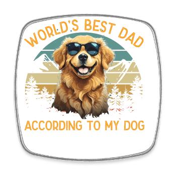 Meilleur chien au monde papa Golden Retriever drôle - Magnet carré - blanc - Devant