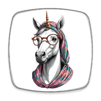 Einhorn Mama Lustige Einhörner Liebende Mutter - Viereckiger Kühlschrankmagnet - Weiß - Vorne