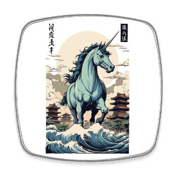 Japan Ukiyo-E Kunst Japanischer Vintage Stil - Viereckiger Kühlschrankmagnet - Weiß - Vorne