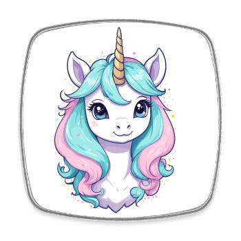 Pastel Colors Funny Unicorns for Unicorn - Square fridge magnet - white - Front