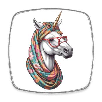 Einhorn Mama Lustige Einhörner Liebende Mutter - Viereckiger Kühlschrankmagnet - Weiß - Vorne
