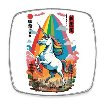Japan Ukiyo-E Kunst Japanischer Vintage Stil - Viereckiger Kühlschrankmagnet - Weiß - Vorne