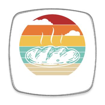 Retro Bread Maker Bread Dough Bread Queen Lover - Square fridge magnet - white - Front