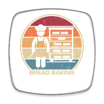 Retro Bread Maker Bread Dough Bread Queen Lover - Square fridge magnet - white - Front