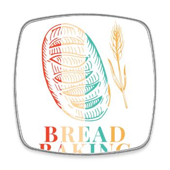 Pâte à pain rétro Bread Dough Bread Queen Lover - Magnet carré - blanc - Devant