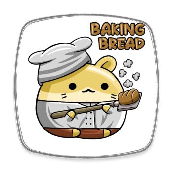 Baking Bread Bread Dough Bread Maker Bread Queen - Square fridge magnet - white - Front
